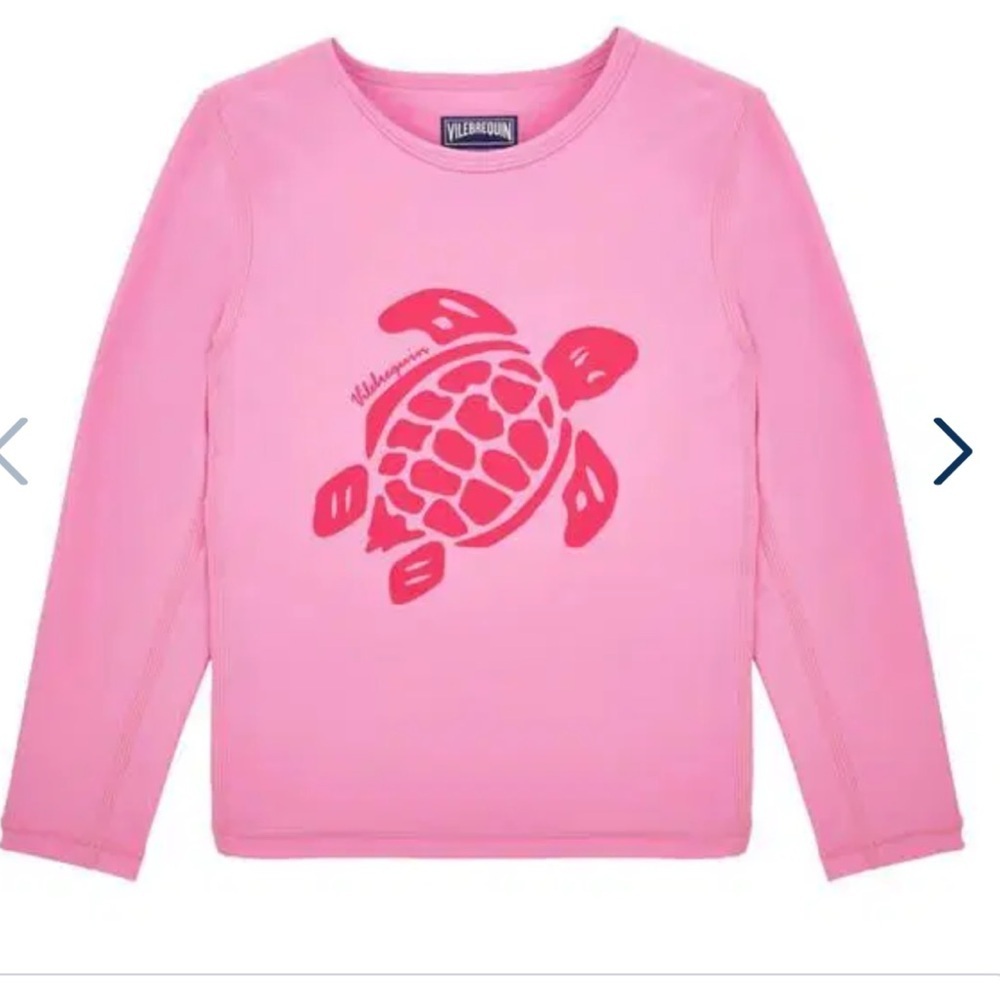 Vilebrequin pink turtle 50 SPF long sleeve swim shirt